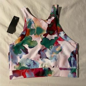 Lulus watercolor cropped sports bra